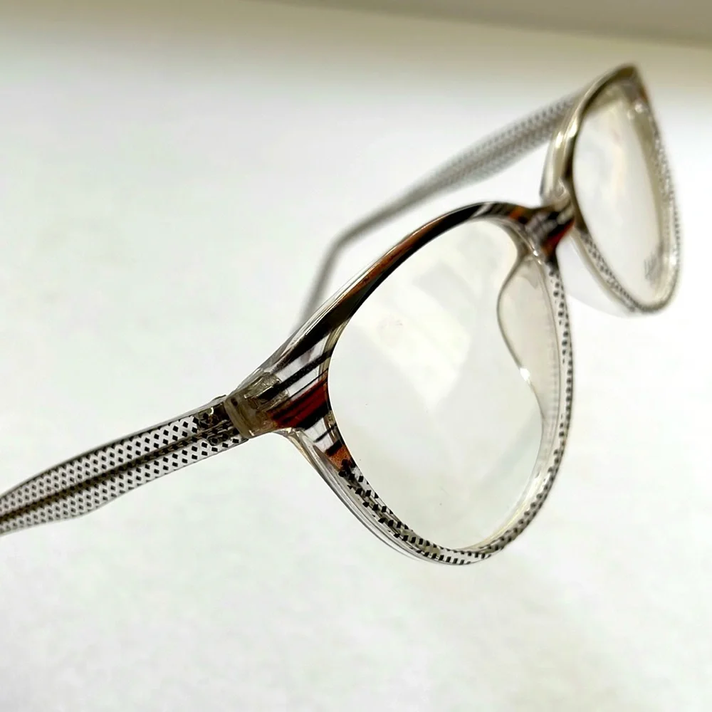 NWT Lido West Palm Brown Stripe Polka Dot Eyeglass Frame